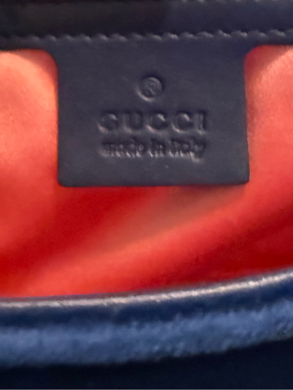 Gucci Royal Blue Velvet Marmont Shoulder Bag - Picture 10 of 12